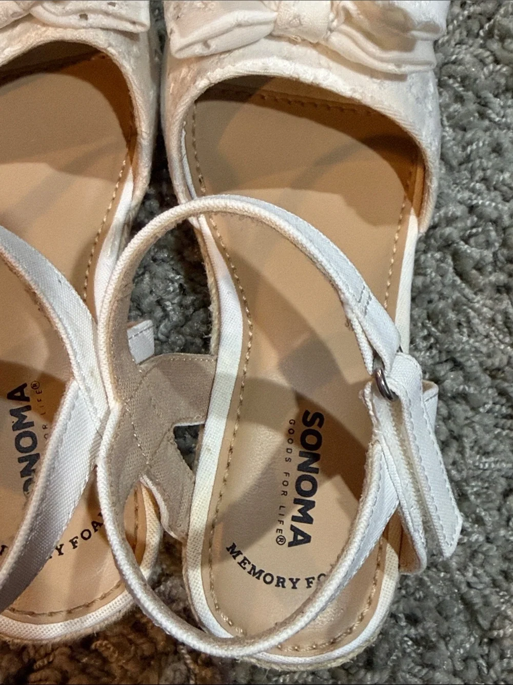 Girls White Bow Espadrille Wedge Sandals Sonoma (13)